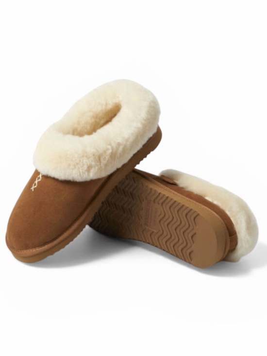 Fireside Shoes - Fireside by Dearfoams Adelaide Genuine Shearling Clog Slipper Size 9